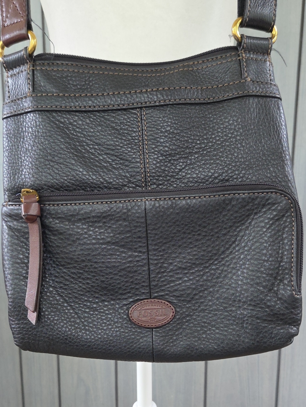 Fossil Women's Dark Brown Leather Crossbody Bag